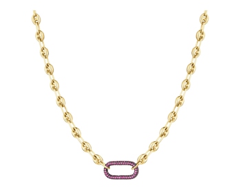 14 K Yellow Gold Necklace with Cubic Zirconia