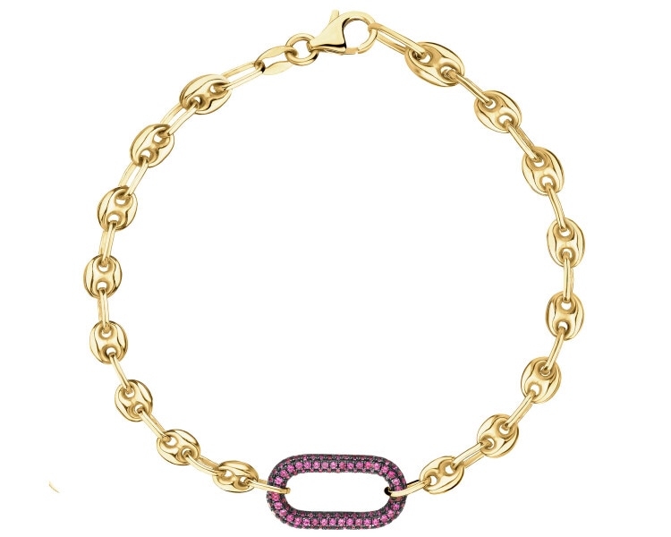 14 K Yellow Gold Bracelet with Cubic Zirconia