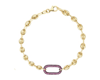 14 K Yellow Gold Bracelet with Cubic Zirconia