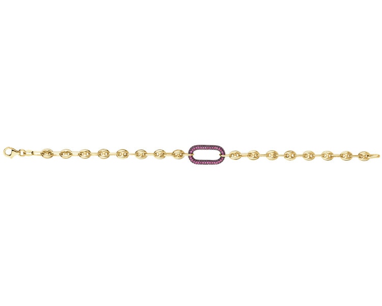 14 K Yellow Gold Bracelet with Cubic Zirconia