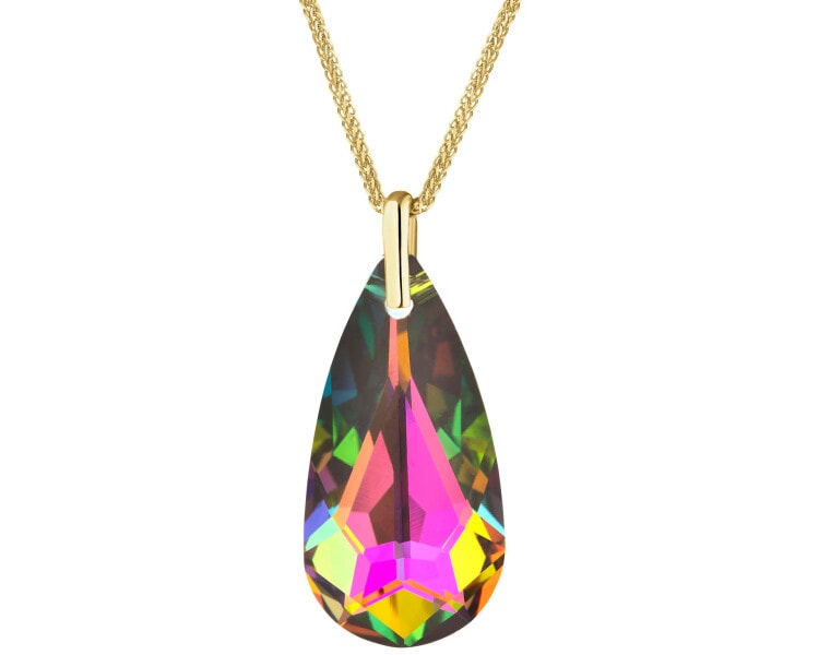 8 K Yellow Gold Pendant with Synthetic Crystal