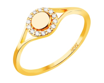 8 K Yellow Gold Ring with Cubic Zirconia