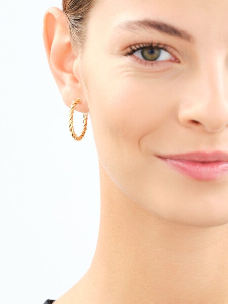 9 K Yellow Gold Hoop Earring 