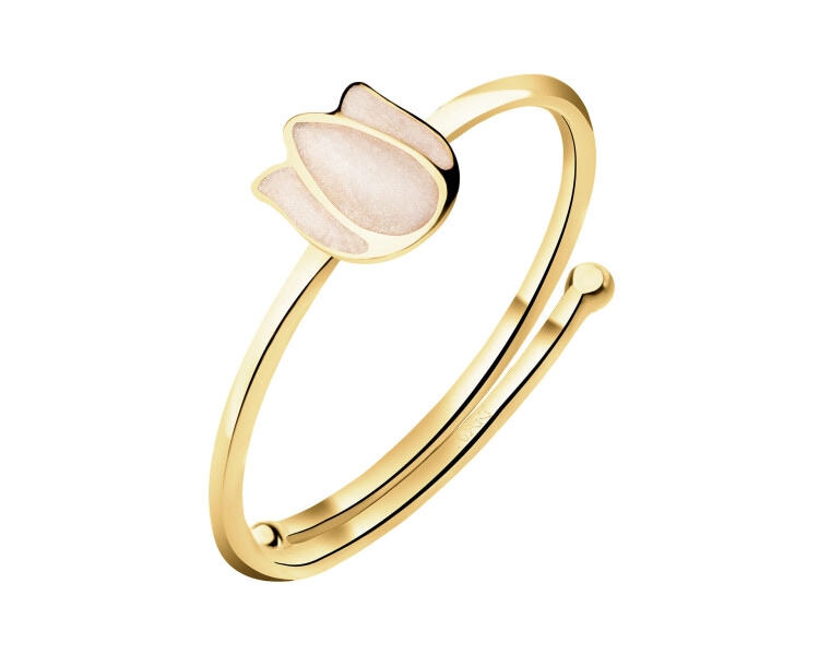 14 K Yellow Gold Ring with Mother Of Pearl