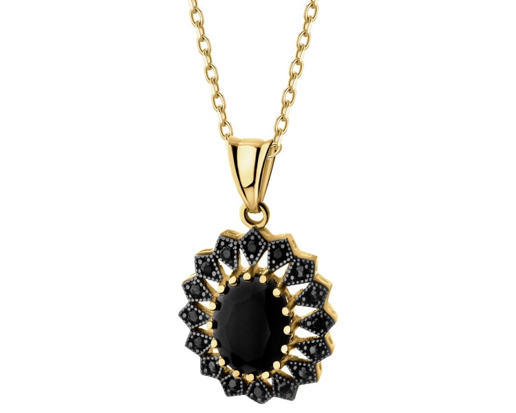 14 K Yellow Gold Pendant with Cubic Zirconia