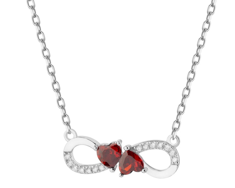 Rhodium Plated Silver Necklace with Cubic Zirconia