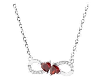 Rhodium Plated Silver Necklace with Cubic Zirconia