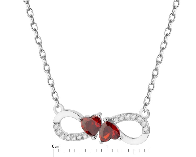 Rhodium Plated Silver Necklace with Cubic Zirconia