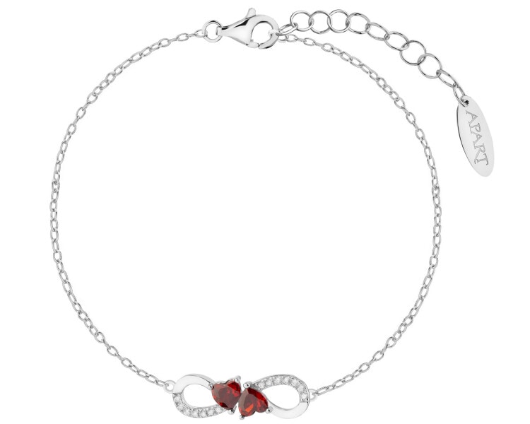 Rhodium Plated Silver Bracelet with Cubic Zirconia