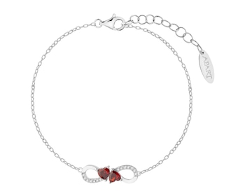 Rhodium Plated Silver Bracelet with Cubic Zirconia