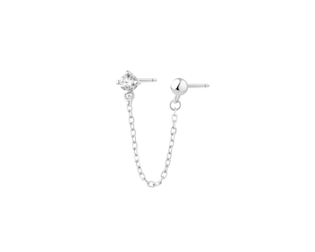 Rhodium Plated Silver Earring with Cubic Zirconia