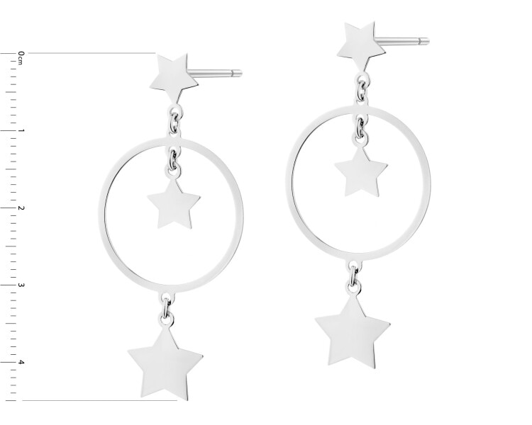 Rhodium Plated Silver Dangling Earring