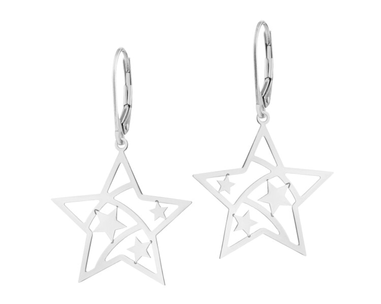 Rhodium Plated Silver Dangling Earring 