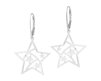 Rhodium Plated Silver Dangling Earring 