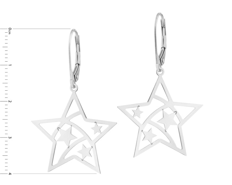 Rhodium Plated Silver Dangling Earring