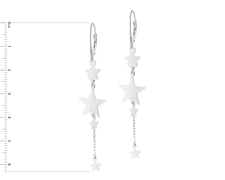 Rhodium Plated Silver Dangling Earring