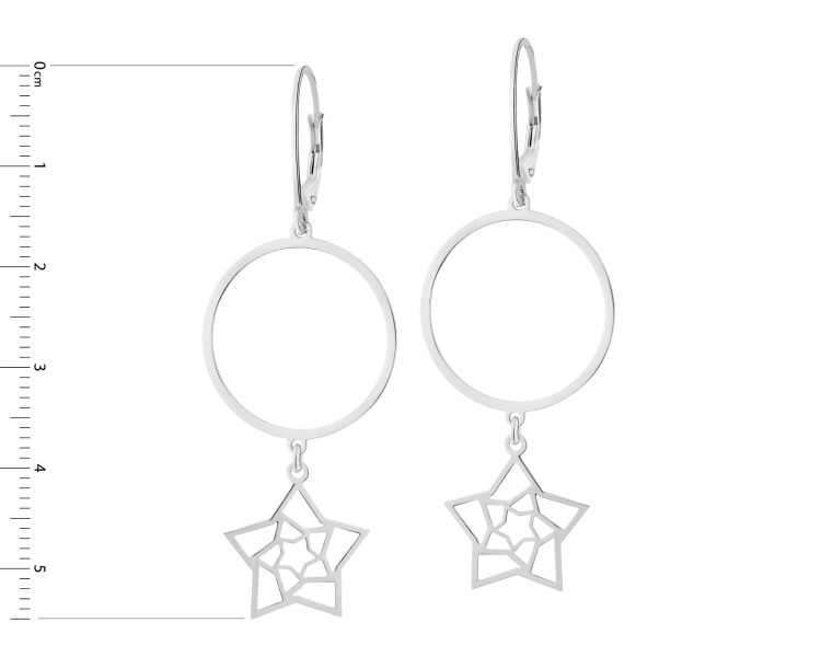 Rhodium Plated Silver Dangling Earring