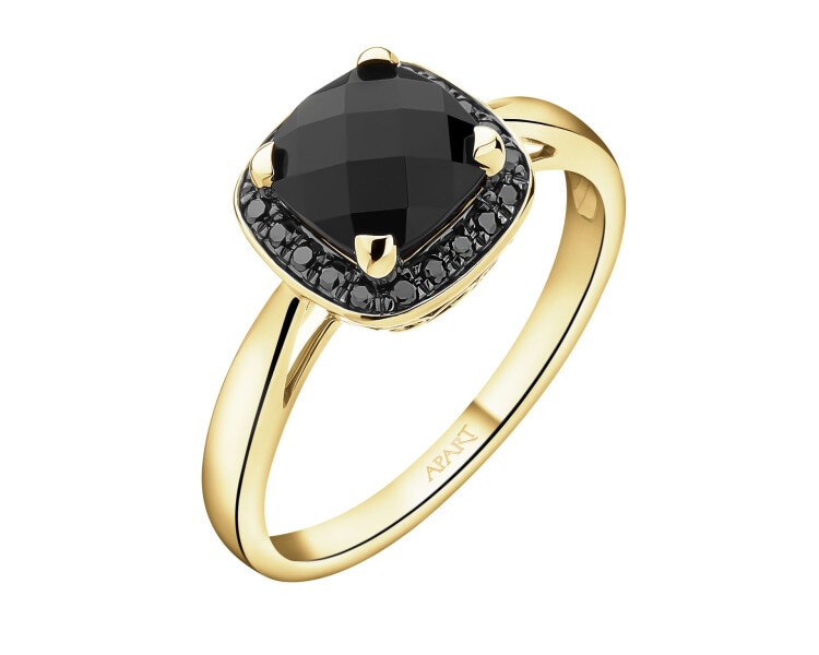 585 Yellow Gold Ruthenium-Plated Ring  - fineness 585