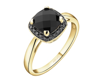 585 Yellow Gold Ruthenium-Plated Ring  - fineness 585