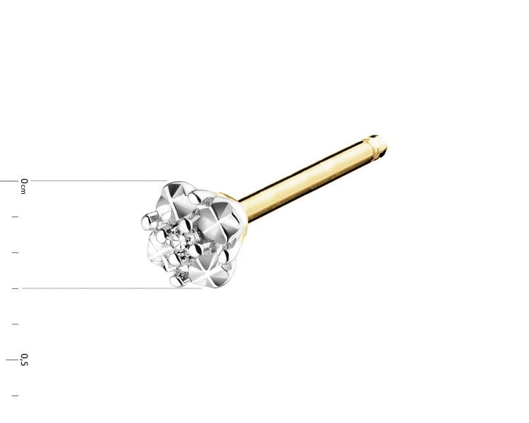 9ct Yellow Gold Earrings with Diamonds - 0,003 ct - fineness 9 K