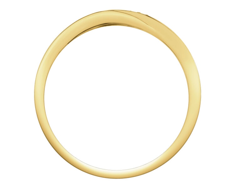 Prsten ze žlutého zlata s diamanty - 0,08 ct - ryzost 585