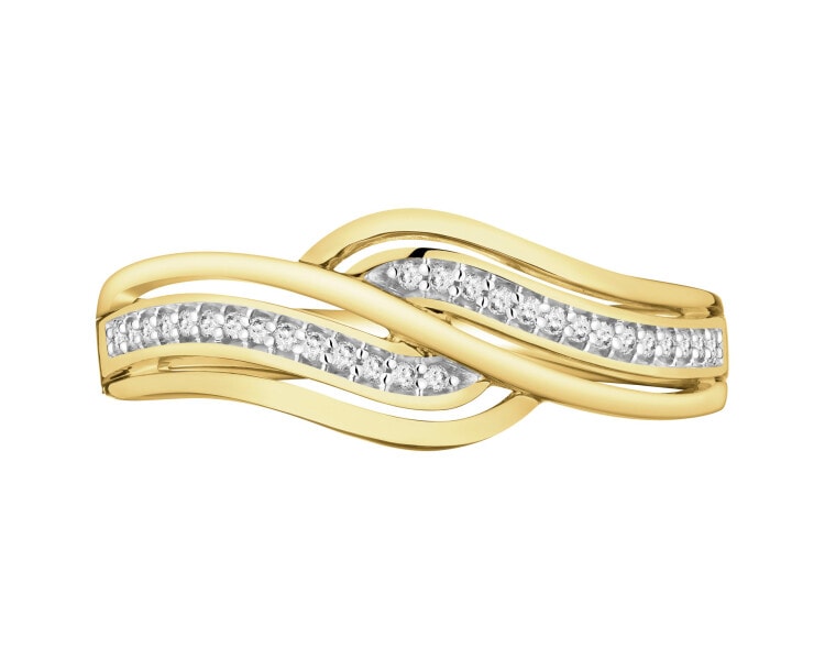 Prsten ze žlutého zlata s diamanty - 0,08 ct - ryzost 585