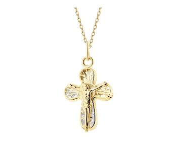 14 K Yellow Gold Pendant with Cubic Zirconia