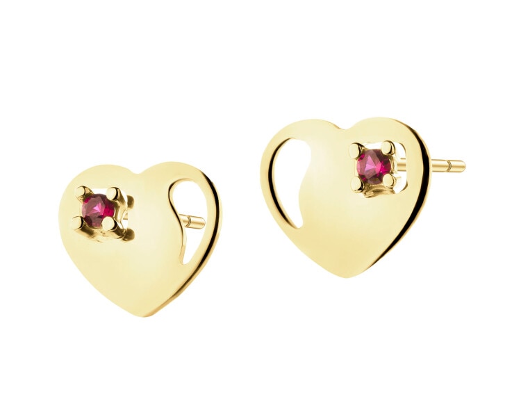 14 K Yellow Gold Earrings with Cubic Zirconia