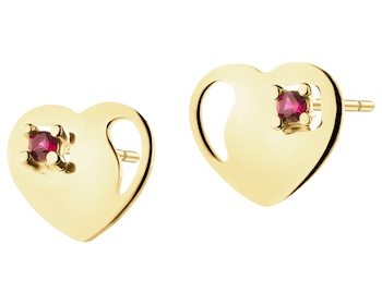 14 K Yellow Gold Earrings with Cubic Zirconia