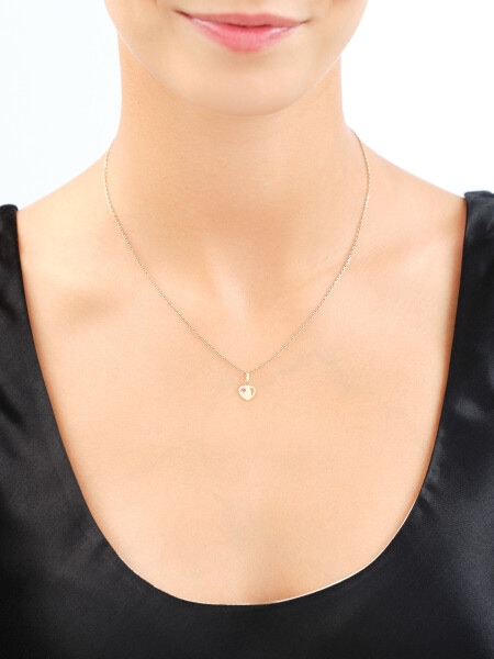 14 K Yellow Gold Pendant with Cubic Zirconia