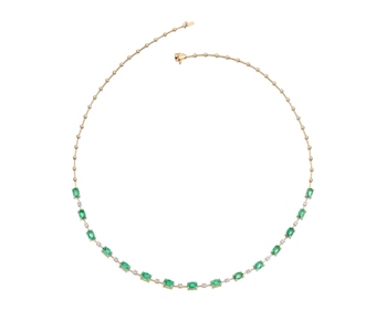 18 K Rhodium-Plated Yellow Gold Necklace  - fineness 18 K