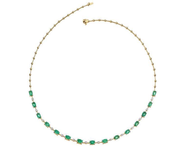 18 K Rhodium-Plated Yellow Gold Necklace - fineness 18 K