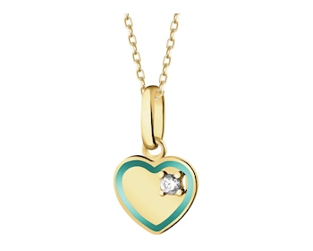 8 K Yellow Gold Pendant with Cubic Zirconia