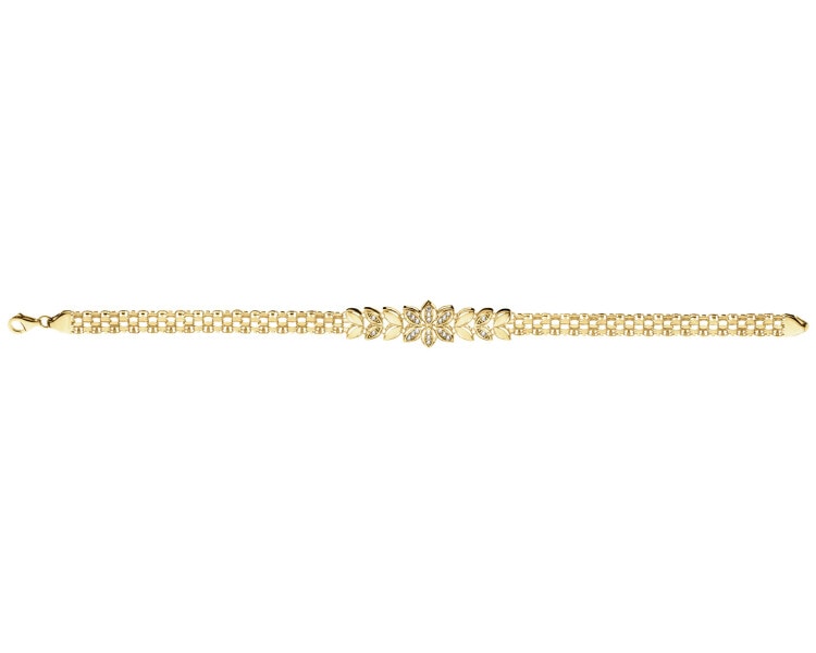 14 K Yellow Gold Bracelet with Cubic Zirconia