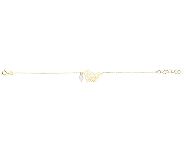 9 K Yellow Gold Bracelet with Pearl