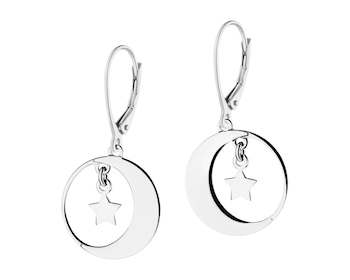 Rhodium Plated Silver Dangling Earring 