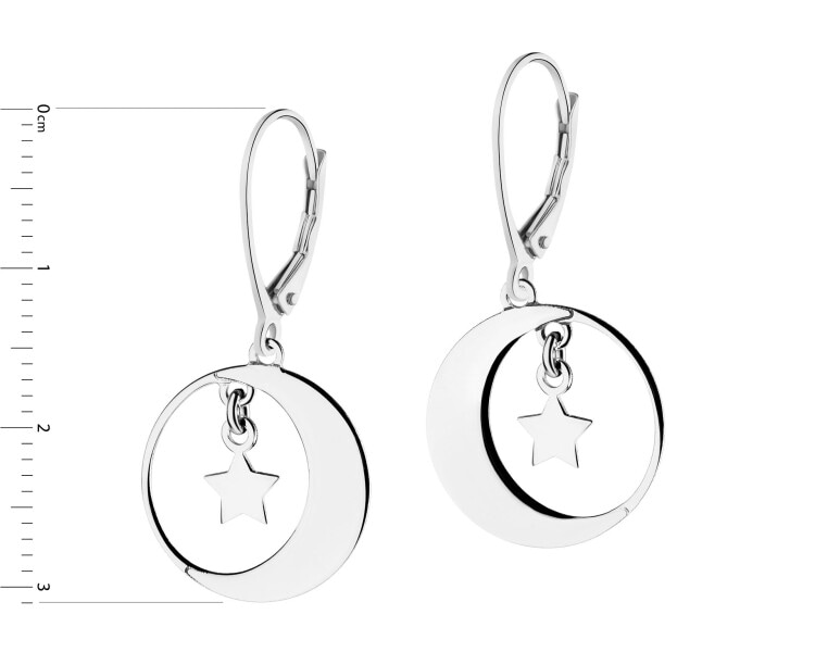 Rhodium Plated Silver Dangling Earring