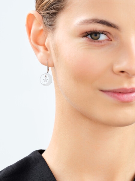 Rhodium Plated Silver Dangling Earring 