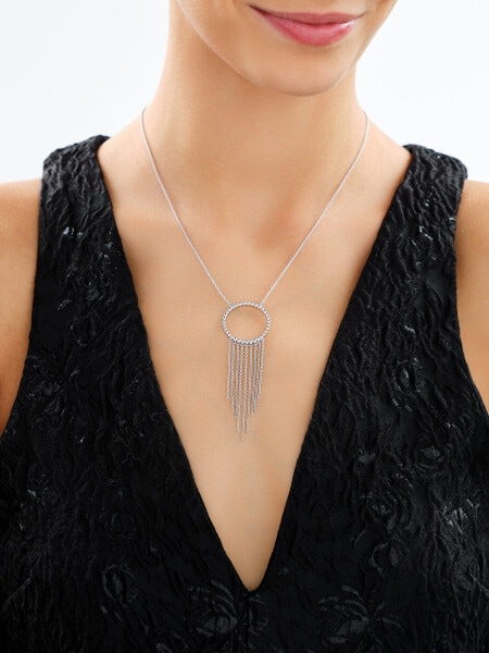 Rhodium Plated Silver Necklace 