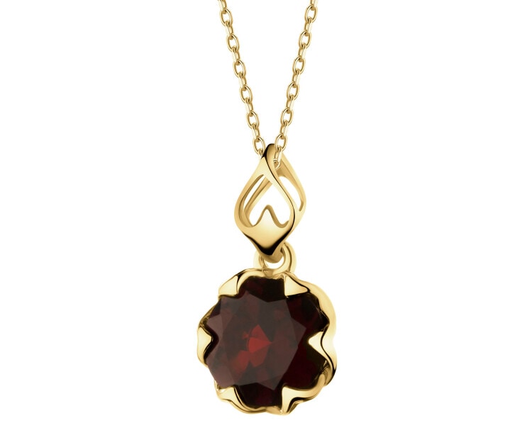 14 K Yellow Gold Pendant with Garnet