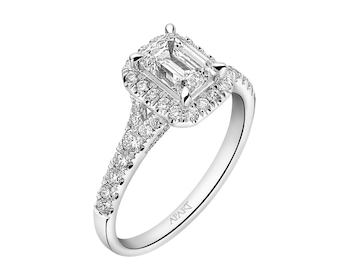 18 K Rhodium-Plated White Gold Ring  - 1,50 ct - fineness 18 K