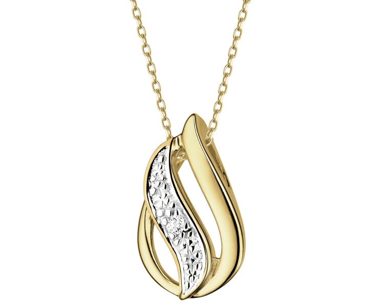 Zlatý přívěsek s diamantem - 0,007 ct - ryzost 585