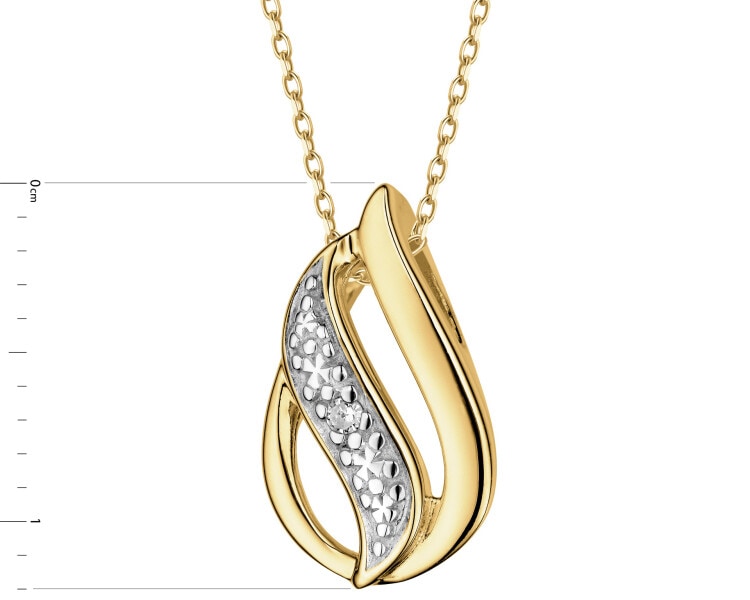 Zlatý přívěsek s diamantem - 0,007 ct - ryzost 585