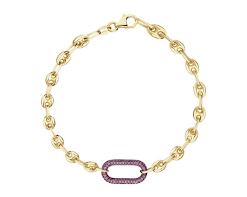 9 K Yellow Gold Bracelet with Cubic Zirconia