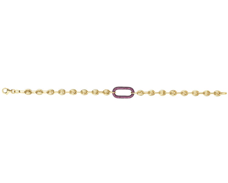 9 K Yellow Gold Bracelet with Cubic Zirconia