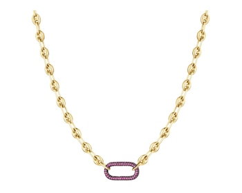 9 K Yellow Gold Necklace with Cubic Zirconia