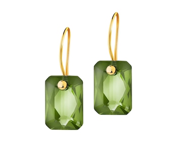 8 K Yellow Gold Dangling Earring with Crystal