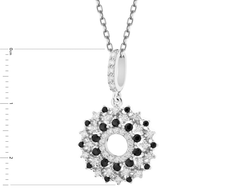 Rhodium Plated Silver Pendant with Cubic Zirconia