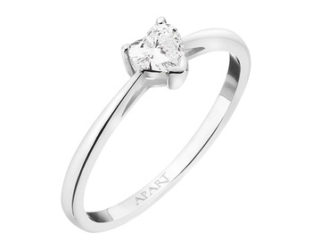 White gold ring with diamond 0,38 ct - fineness 14 K