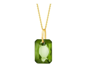 8 K Yellow Gold Pendant with Crystal